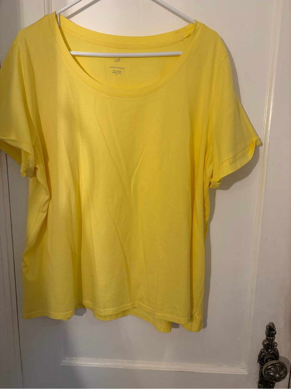 J. Jill Sunny Yellow Scoop Neck Short Sleeve Tee